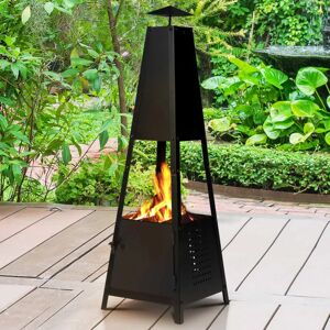 IDMarket Brasero de jardin en acier noir