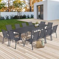 IDMarket Table de jardin extensible 12 places avec chaises