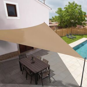 IDMarket Toile ombrage triangulaire haute densité couleur sable