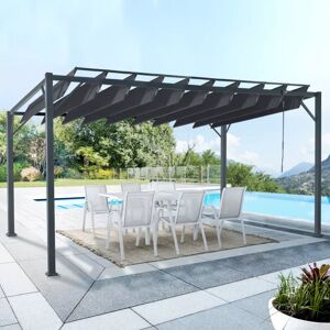 IDMarket Pergola lames orientables gris anthracite