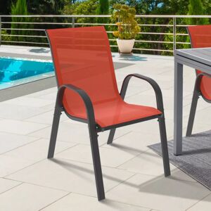 IDMarket Chaises de jardin empilables terracotta : lot de 6