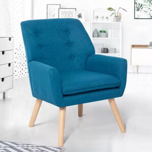 IDMarket Fauteuil scandinave bleu canard