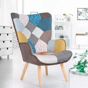 IDMarket Fauteuil scandinave multicolore