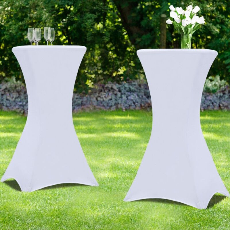 IDMarket Housses blanches pour table haute de réception