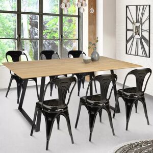 IDMarket Table extensible moderne bois et metal