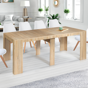 IDMarket Table console extensible imitation hetre 10 personnes 235 cm