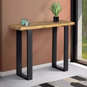 IDMarket Meuble console bois et metal noir 100 cm