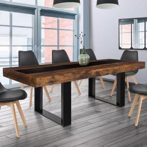 IDMarket Table extensible 6 a 10 personnes bois effet vieilli et noir