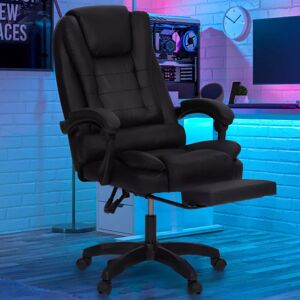 IDMarket Fauteuil gaming noir dossier ergonomique et repose-pied