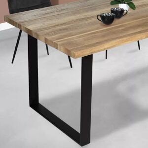 IDMarket Pieds de table carrés en métal noir