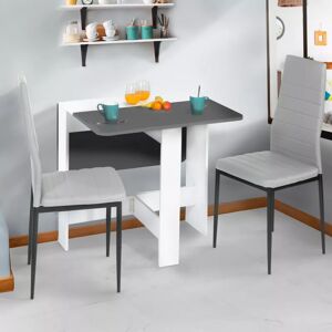 IDMarket Table console blanche et grise en bois