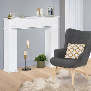 IDMarket Manteau de cheminée console décorative avec rangement