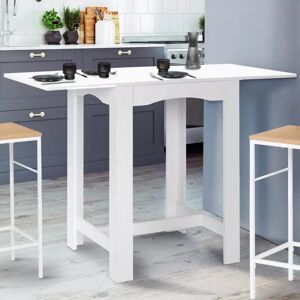 IDMarket Table haute de bar extensible DONA 2 à 4 personnes blanche 65-130 cm