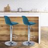 IDMarket 2 tabourets de bar design bleu canard