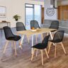 IDMarket Chaises scandinaves noires x6 avec dossier ajouré