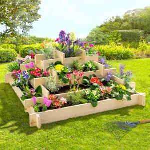 IDMarket Carre potager pyramide 4 etages 100 cm