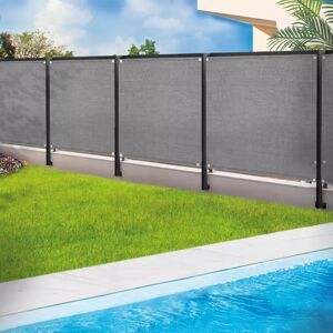 IDMarket Brise vue gris clair 1,5 m x 10 m occultant 220 g/m²