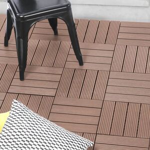 IDMarket Dalles composite clipsables 30x30 cm pour terrasse