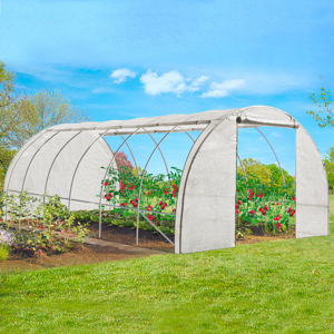 IDMarket Bâche serre tunnel relevable blanche 3x6m