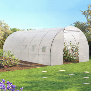 ProBache Serre de jardin transparente 18 m² tunnel 7 arceaux pro galvanisé 6x3x2m - Publicité