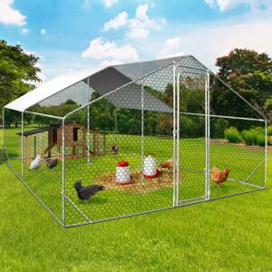 IDMarket Parc à poules grillagé 16 m²