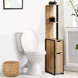 IDMarket Meuble de toilette industriel bois et métal noir - Publicité