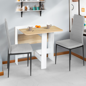 IDMarket Table console bois blanc et imitation hêtre - Publicité