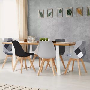 IDMarket Chaises scandinaves mix color : gris, blanc, noir et patchworks - Publicité