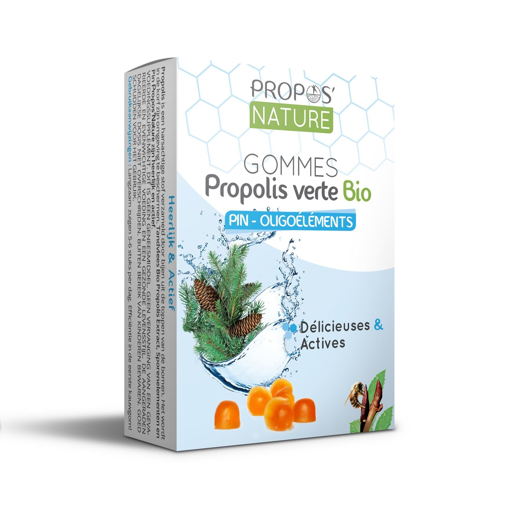Propos Nature Gommes Propolis Verte Oligoéléments/Pin - Sans Sucres - 45 g