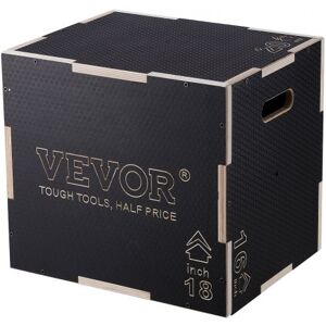 VEVOR Boîte de Pliométrie 3-en-1 Boîte à Saut Musculation Fitness Crossfit en Bois Antidérapant Hauteur 50/45/40 cm Charge 204 kg pour Entraînement Pliométrique Step-ups Pompes Squats Gym Domicile - Publicité