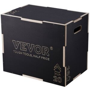 VEVOR Boîte de Pliométrie 3-en-1 Hauteur 60/50/40 cm Boîte à Saut Musculation Fitness Crossfit en Bois Antidérapant Charge 204 kg pour Entraînement Pliométrique Step-ups Pompes Squats Gym Domicile - Publicité