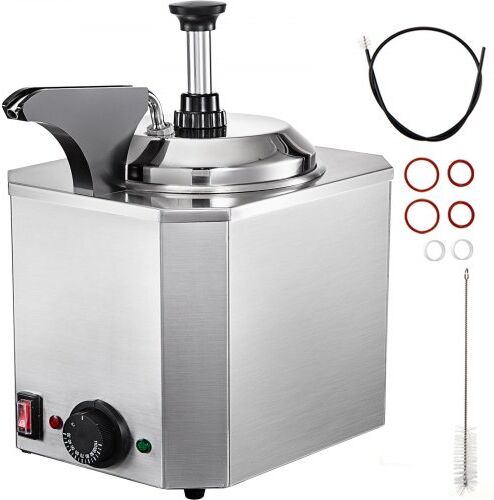 VEVOR 650 W Chauffe-Chocolat électrique Fudge Chaud Nacho Fromage Distributeur de Chocolat Siphon de Cuisine Pot de Réchauffeur de Chocolat avec Pompe Sauce Snack-Bars