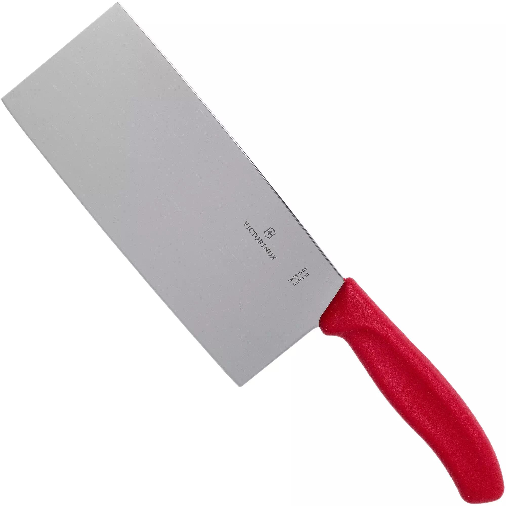 Victorinox SwissClassic 6.8561.18G couteau de chef chinois 18 cm, rouge