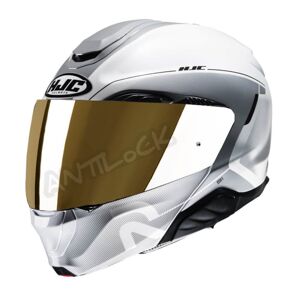 HJC CASQUE MODULABLE RPHA 91 COMBUST AVEC VISIeRE MIROIR OR