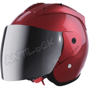 STORMER CASQUE JET SUN EVO 2.0 AVEC VISIeRE MIROIR IRIDIUM - L - SUN EVO 2.0 - CALM RED VMI