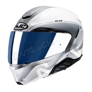 HJC CASQUE MODULABLE RPHA 91 COMBUST AVEC VISIèRE MIROIR BLEU