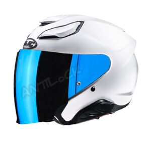 HJC CASQUE JET F31 AVEC VISIèRE MIROIR BLEU - L - F31 - BLANC VMB