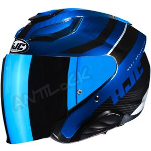 HJC CASQUE JET F31 NABY AVEC VISIèRE MIROIR BLEU - M - F31 - NABY MC2 VMB