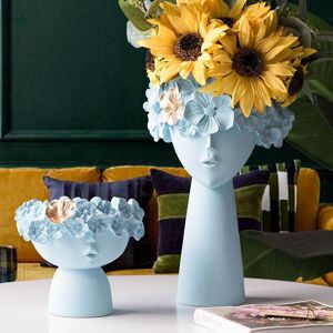 Vase en résine Home Decor Planter Pot Head Sculpture Storage Box Pen Holder Creative Home Decoration Accessories Art Ornaments - Publicité