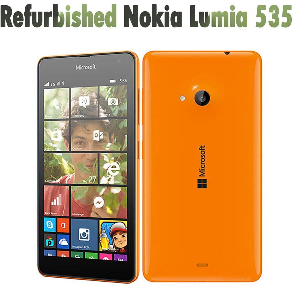 Nokia Lumia 535 reconditionné, téléphone portable d origine Quad Core double SIM/simple sim débloqué, fenêtre de téléphone portable