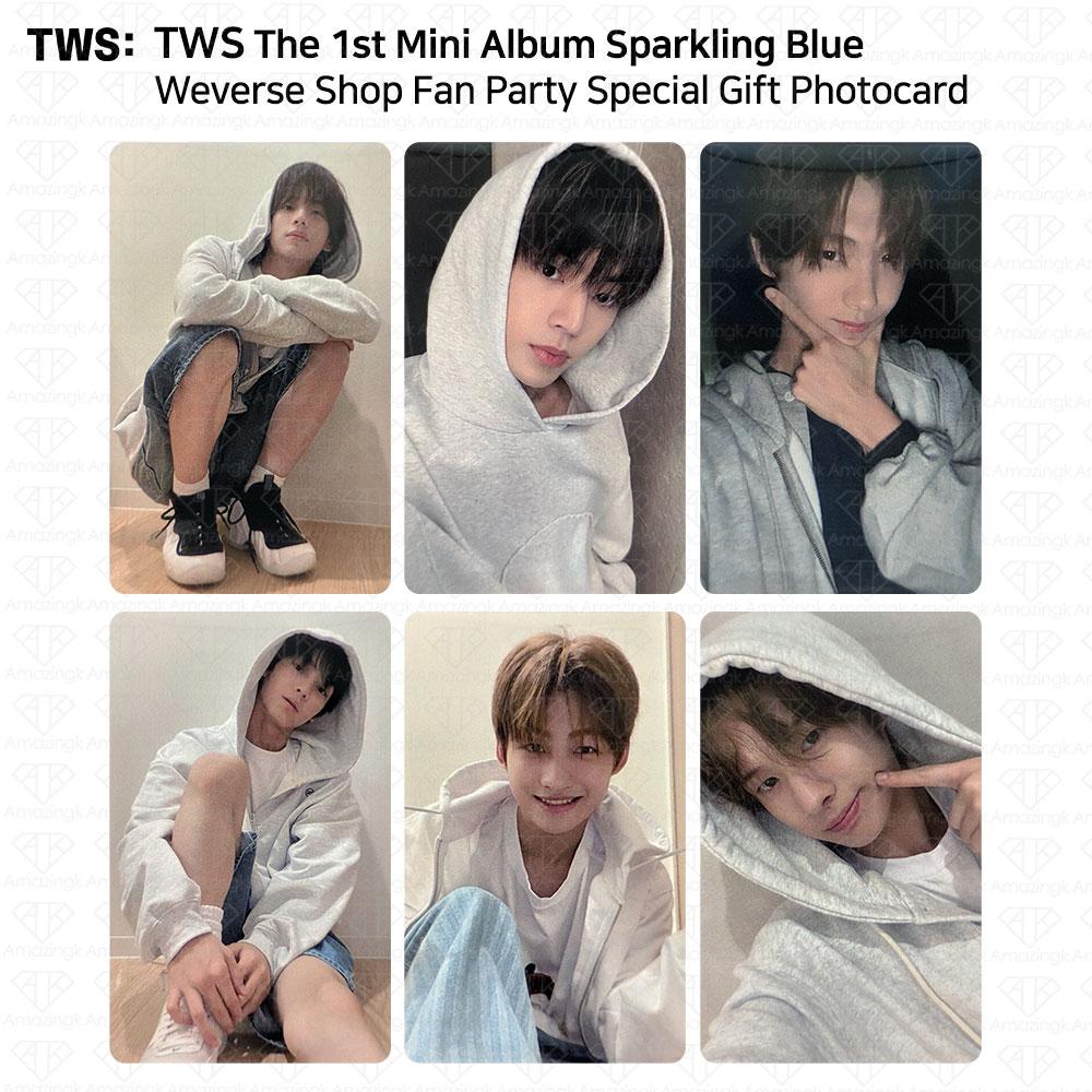 TWS 1er Mini Album bleu scintillant Weverse Shop Fan Party carte photo cadeau spécial