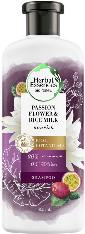 HERBAL ESSENCES Shampoing à la Passiflore et au Lait de Riz 400 ml.