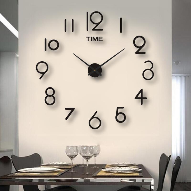Grande Horloge Murale Reloj De Pared bricolage montre à Quartz acrylique miroir autocollants Horloge Murale décor à la maison horloges Design moderne