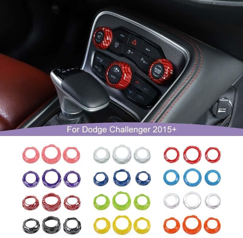 Bouton de commutation Audio de climatisation, couvercle d anneau décoratif adapté pour Dodge Charger/ Challenger/Durango/Chrysler 300C ABS, accessoires de voiture