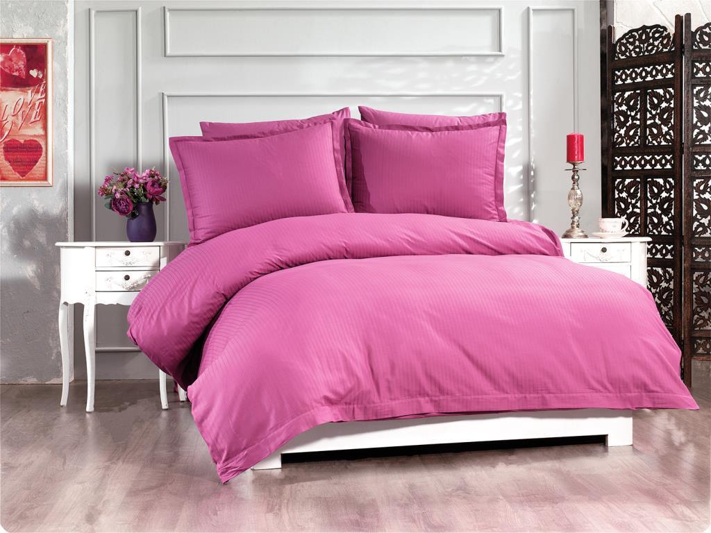 Satin Zarif Duvet Cover Set 4pcs, Duvet Cover 200x220, Bedsheet 240x260 Cotton Fabric, Full Size, Double Size Plum