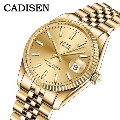 CADISEN nouvelle marque de luxe montre pour hommes avec boîte 5ATM étanche 21 bijoux automatique montres mécaniques pour hommes