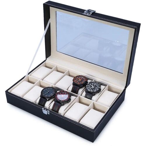 2020 nouvelle mode 12 Gids boîte de montre en cuir boîte d affichage de bijoux montres boîtier de stockage de bijoux organisé Cajas Para Relojes