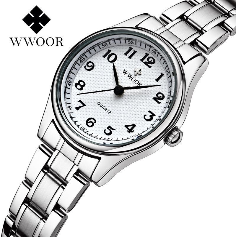 WWOOR Large Digital Steel Strap Watch Vintage Women’s Watch