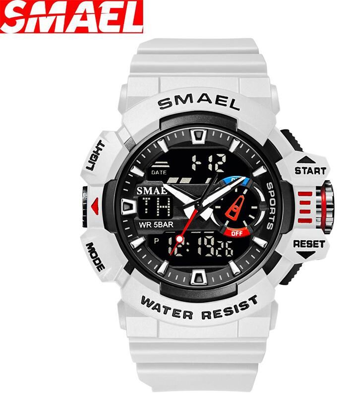 SMAEL Lumineux Militaire Quartz Montre Hommes Montres Armée Bracelet Montre Quartz Hommes Double Affichage Antichoc Outdoor Sports Montres Relogio Masculino