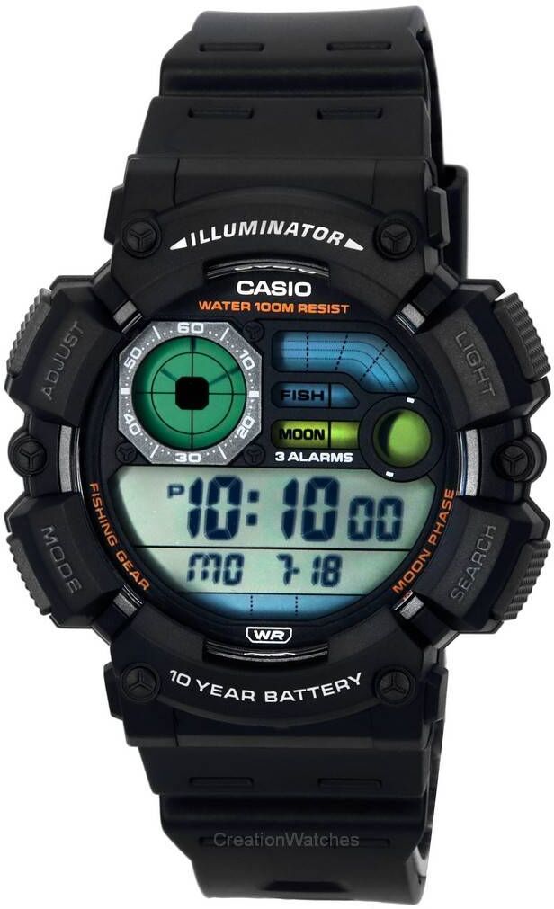 Casio Fishing Gear Line Montre à quartz numérique WS-1500H-1A WS1500H-1 100M pour homme